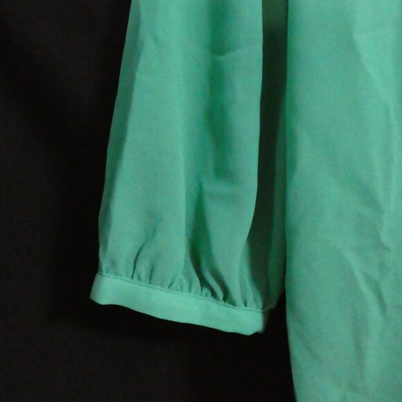 H&M | size 8 | Green Sheer Long Sleeve Button-Up Blouse | NWOT - Picture 6 of 16